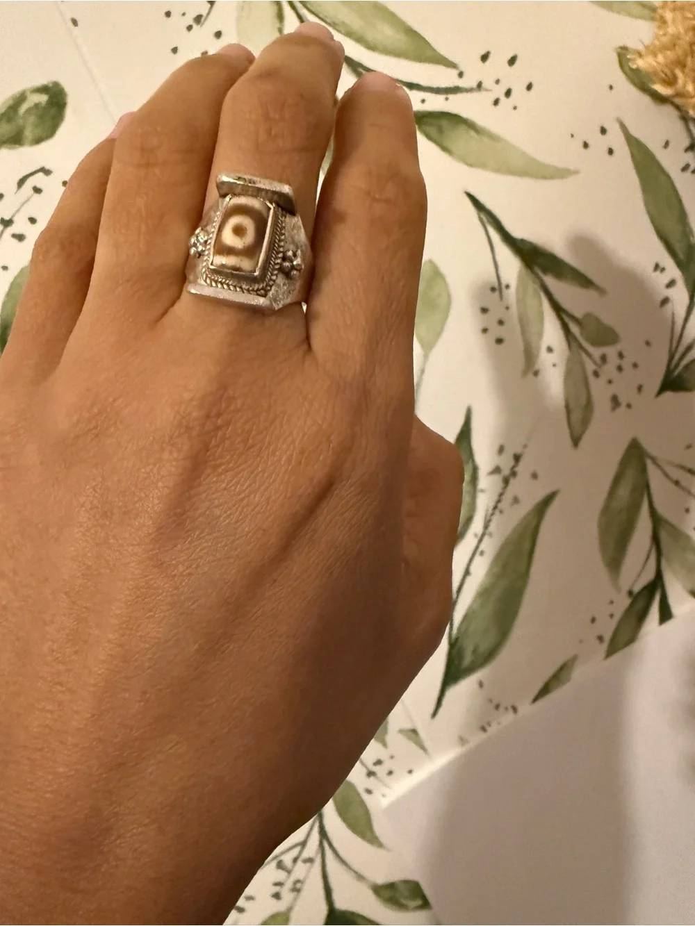 925 Silver ring with Dzi stone Statement Ring - Women's Jewelry( New)